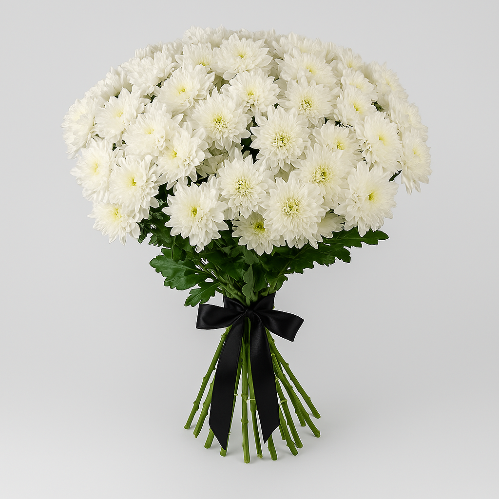 10 кущових хризантем для похорону 